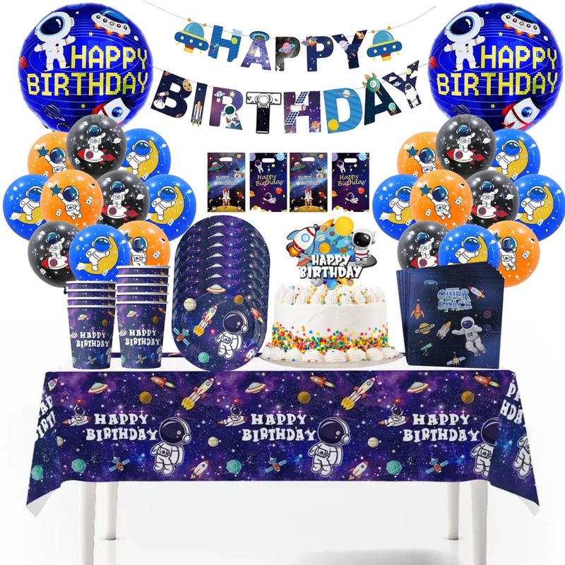GENERICO - Pack Decoración Globos Cotillón Astronauta cumpleaños