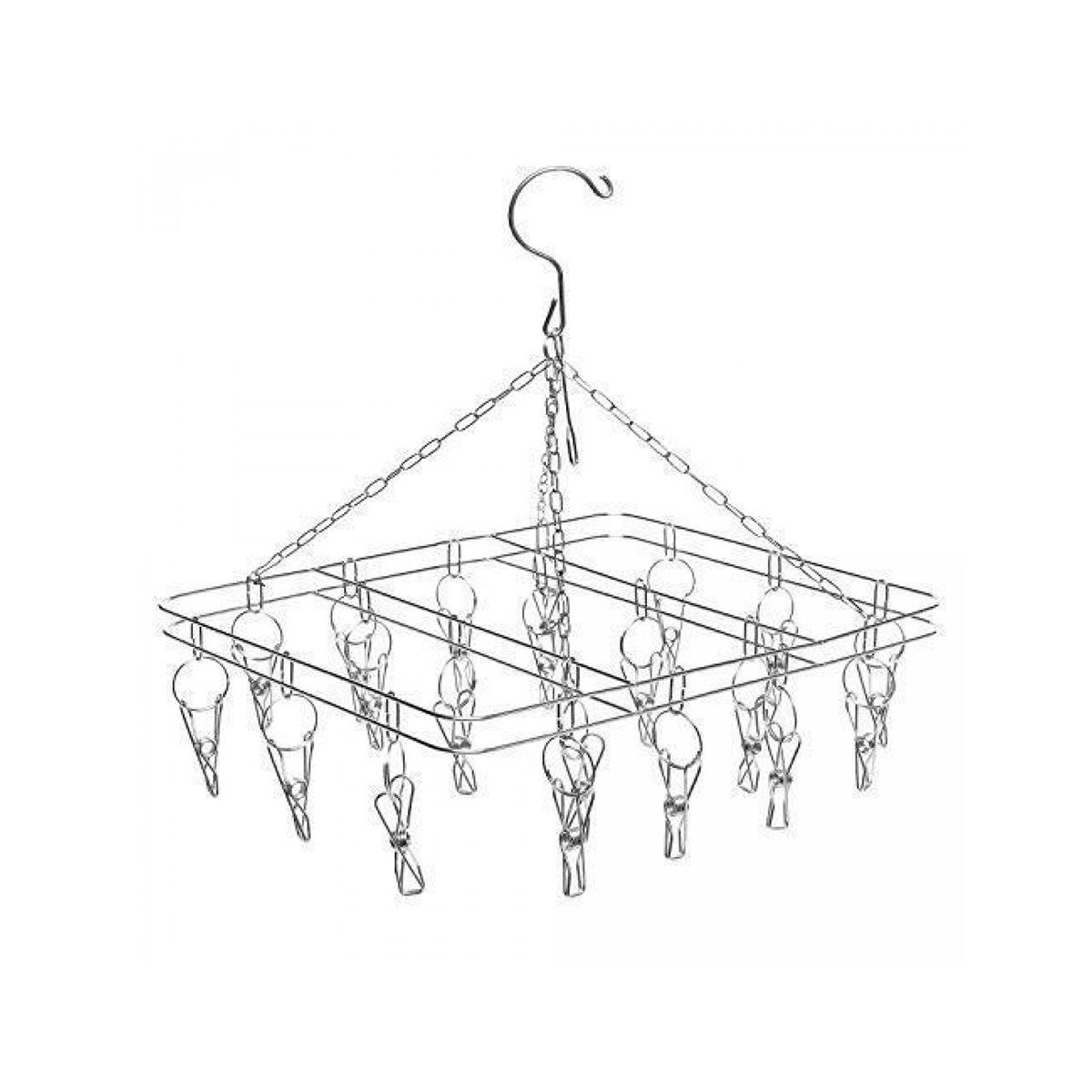 GENERICO - Colgador de ropa cuadrado acero 37X28cm Bighouse Mimbral