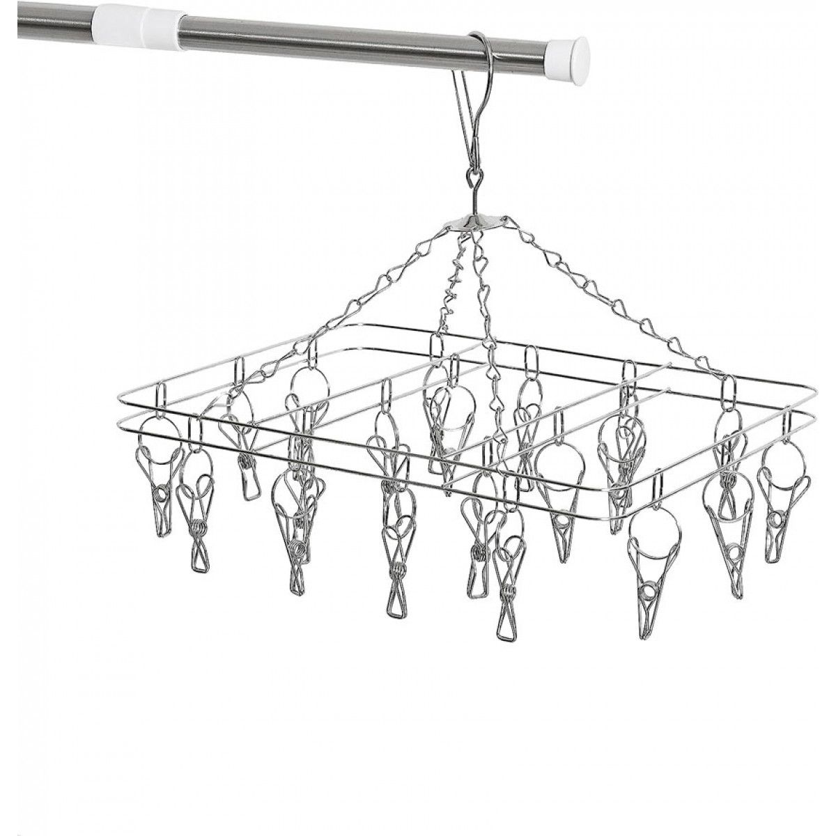 GENERICO - Colgador de ropa cuadrado acero 37X28cm Bighouse Mimbral