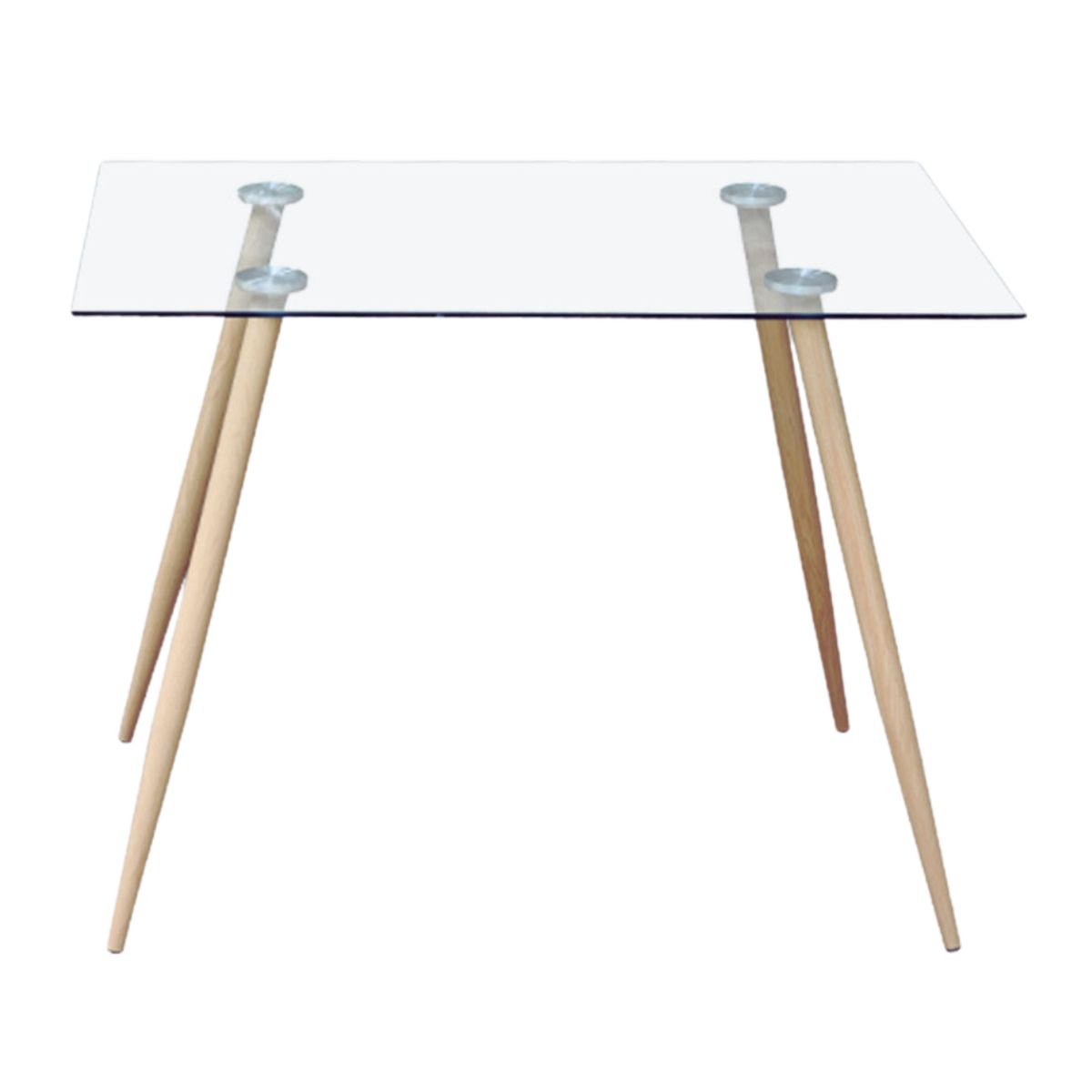 PANDALINO - Mesa Cuadrada Vitreo 80x80 - Vidrio templado - Diseño Nórdico