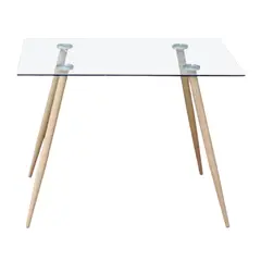 PANDALINO - Mesa Cuadrada Vitreo 80x80 - Vidrio templado - Diseño Nórdico -