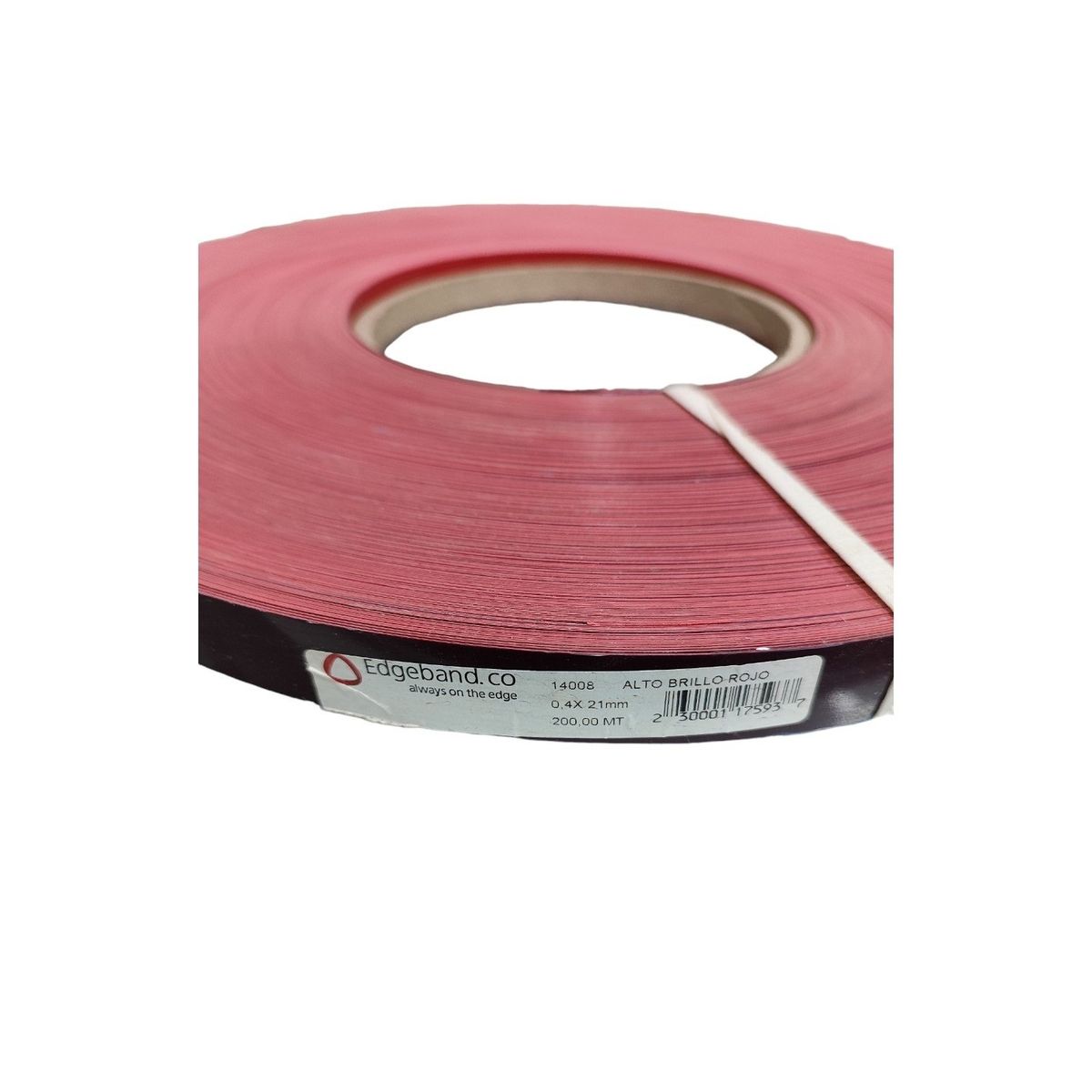 GENERICO - Tapacanto Pvc Rollo 200 mt 21mm Brillante Rojo