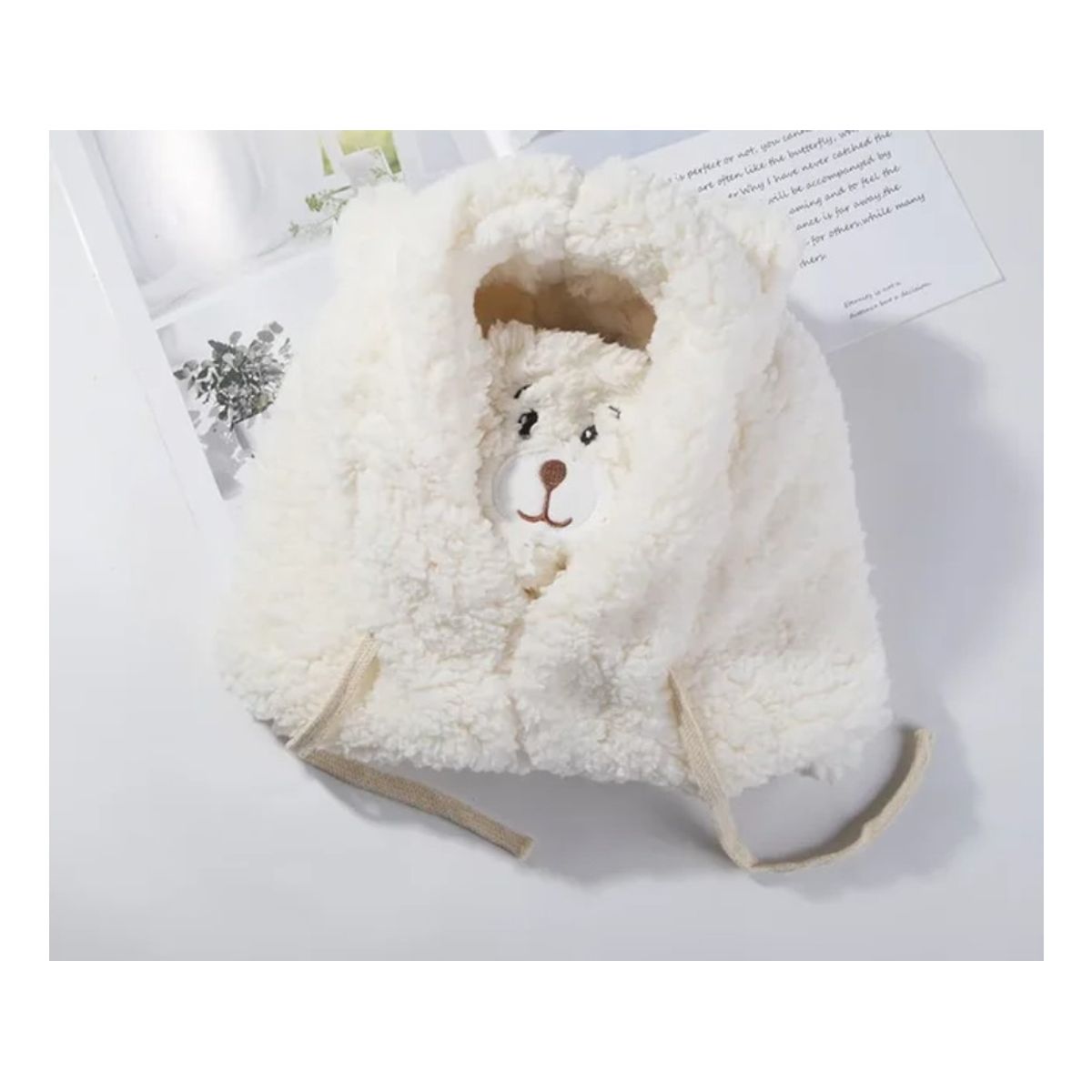 GENERICO - Gorro invierno Niño niña Osito con cuello y cubre boca