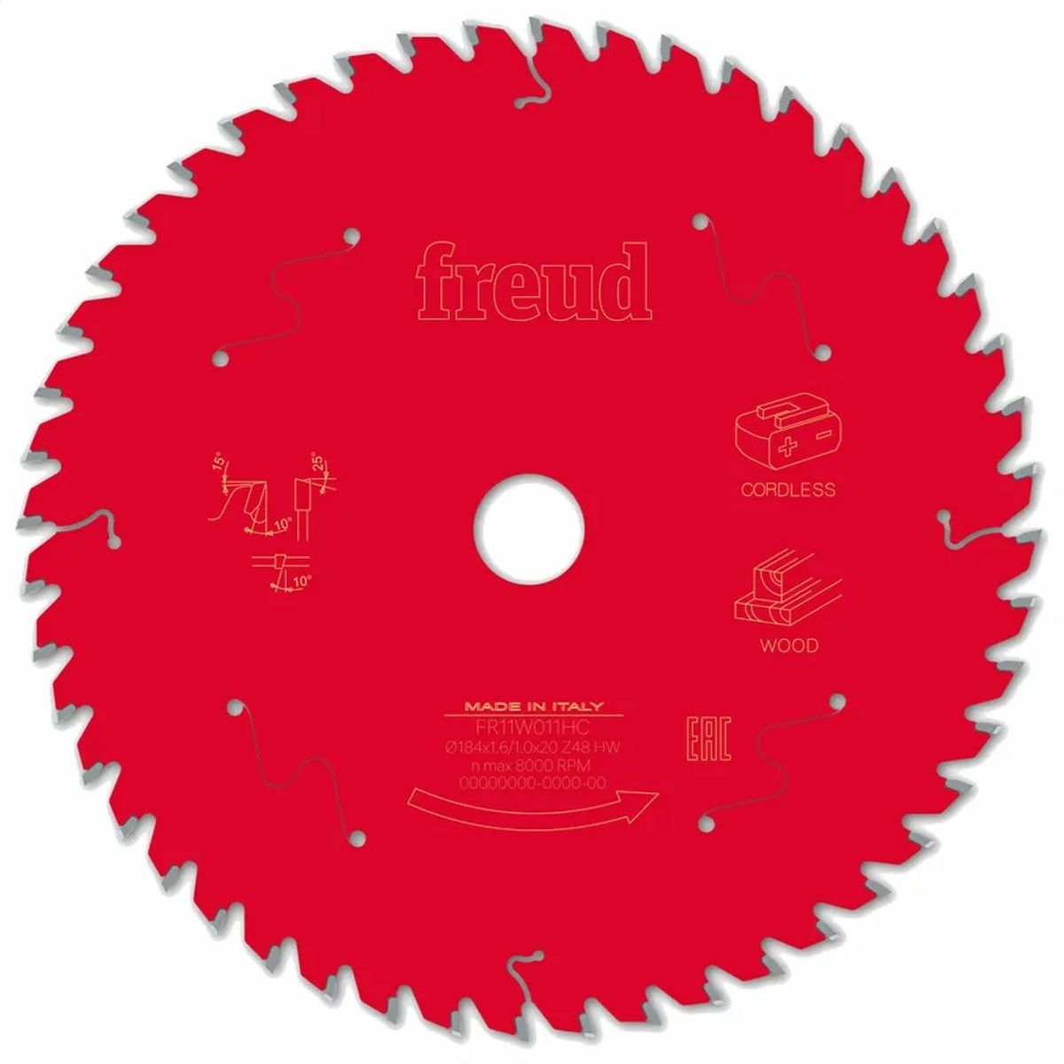 FRED - Disco de Corte para Sierra Circular 184mm 48D FR11W011HC Freud