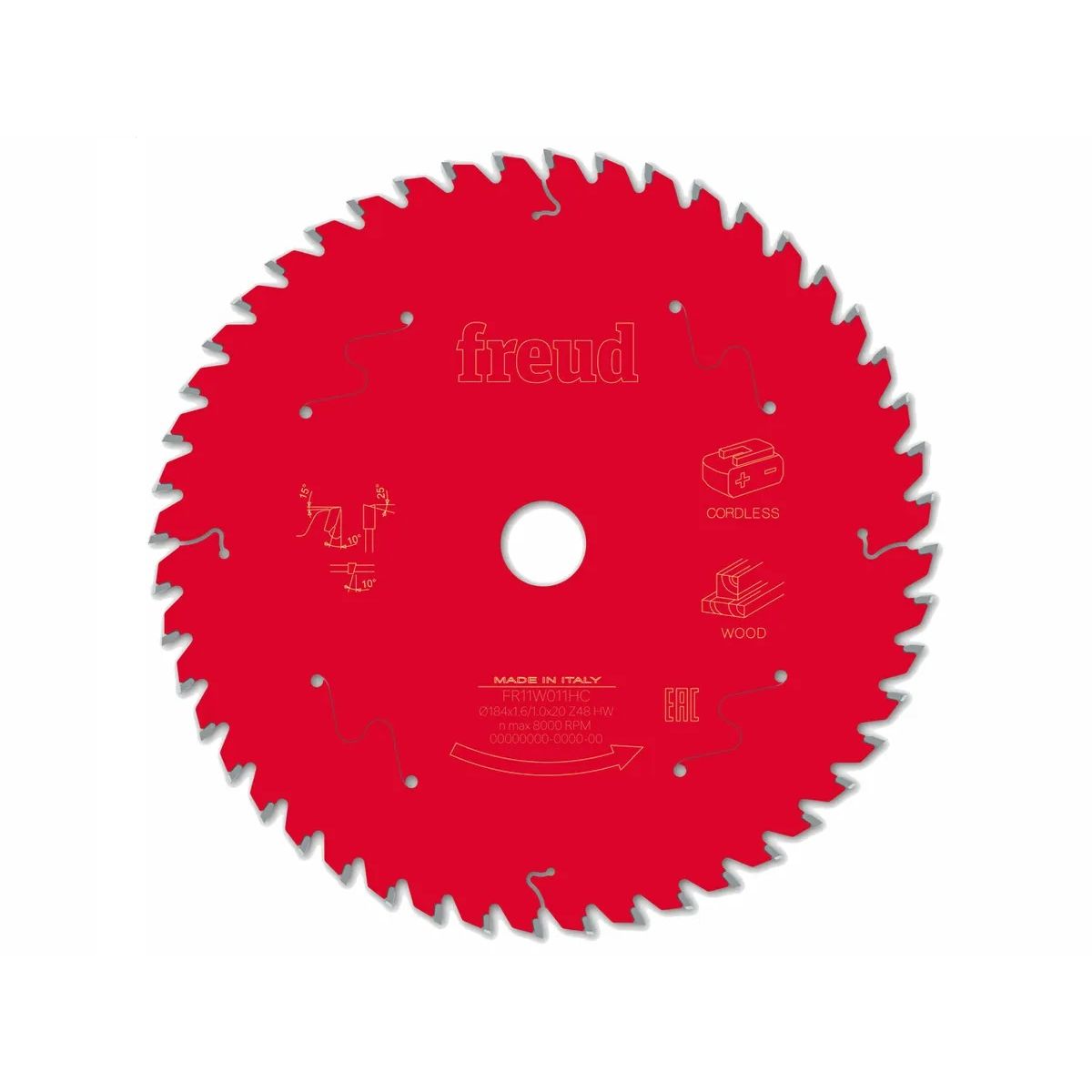 FRED - Disco de Corte para Sierra Circular 184mm 48D FR11W011HC Freud
