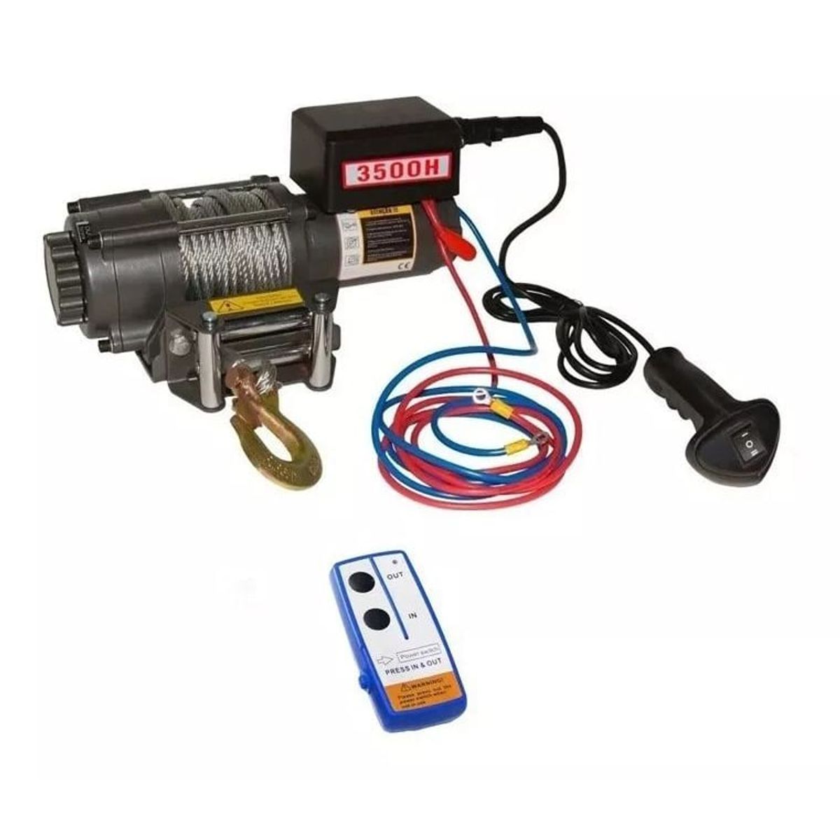 KUANGYE - Winche Eléctrico 3.500 Lbs 12v Control Remoto