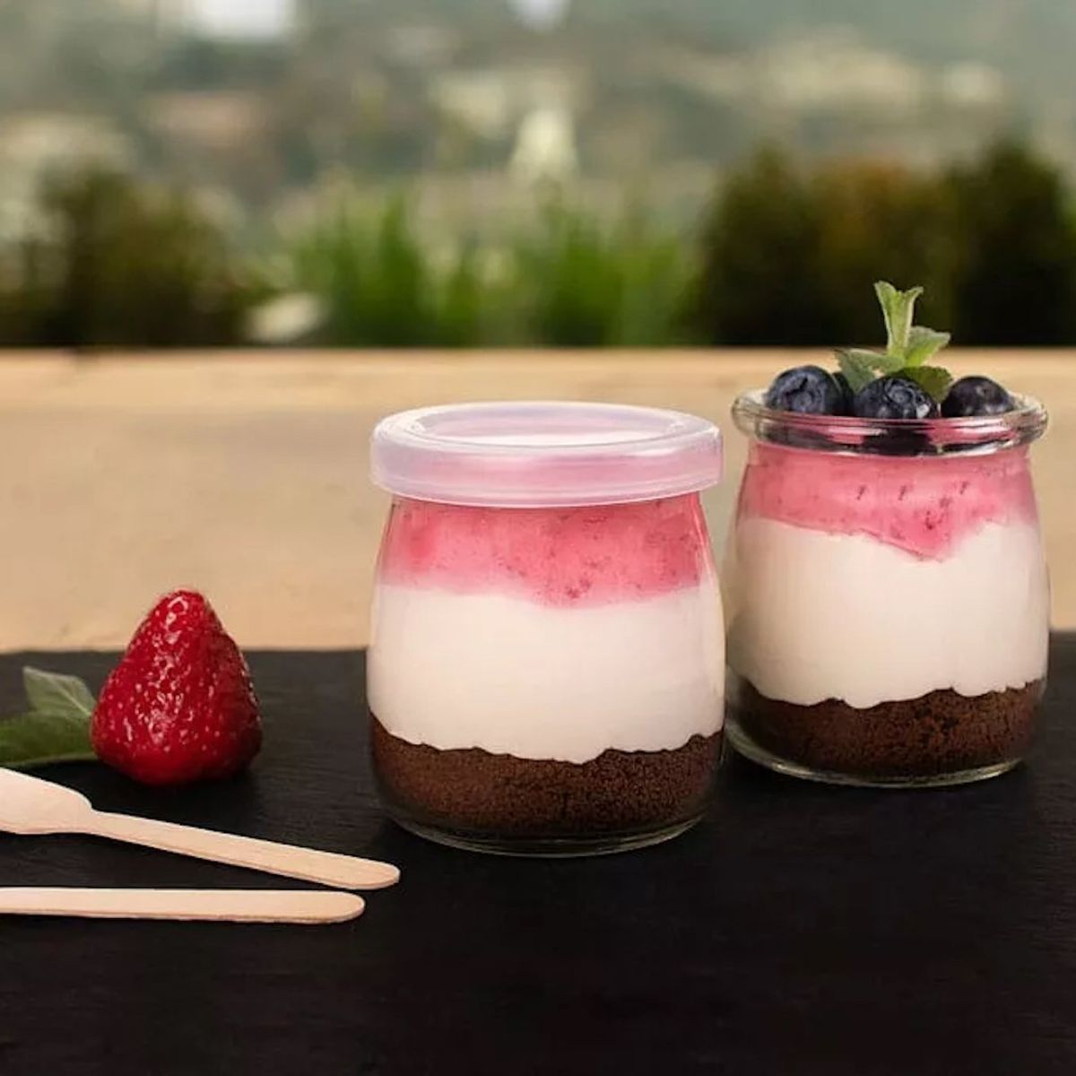 GENERICO - Pack De 6 Frascos De Vidrio Con Tapa Plástica Redondo de 300ml