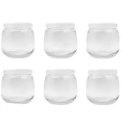 GENERICO - Pack De 6 Frascos De Vidrio Con Tapa Plástica Redondo de 120ml