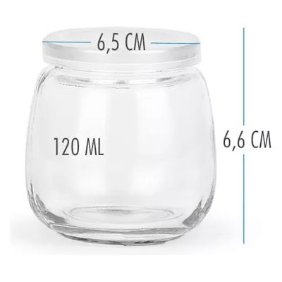 Imagen 2 del producto Pack De 6 Frascos De Vidrio Con Tapa Plástica Redondo de 120ml