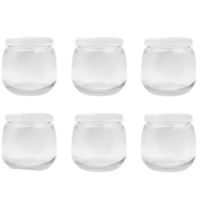 Pack De 6 Frascos De Vidrio Con Tapa Plástica Redondo de 200ml