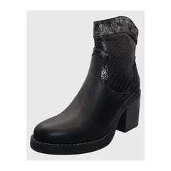 DINASTELLA - Botas Elegantes corta print de Taco alto para mujer Danicolle Negras