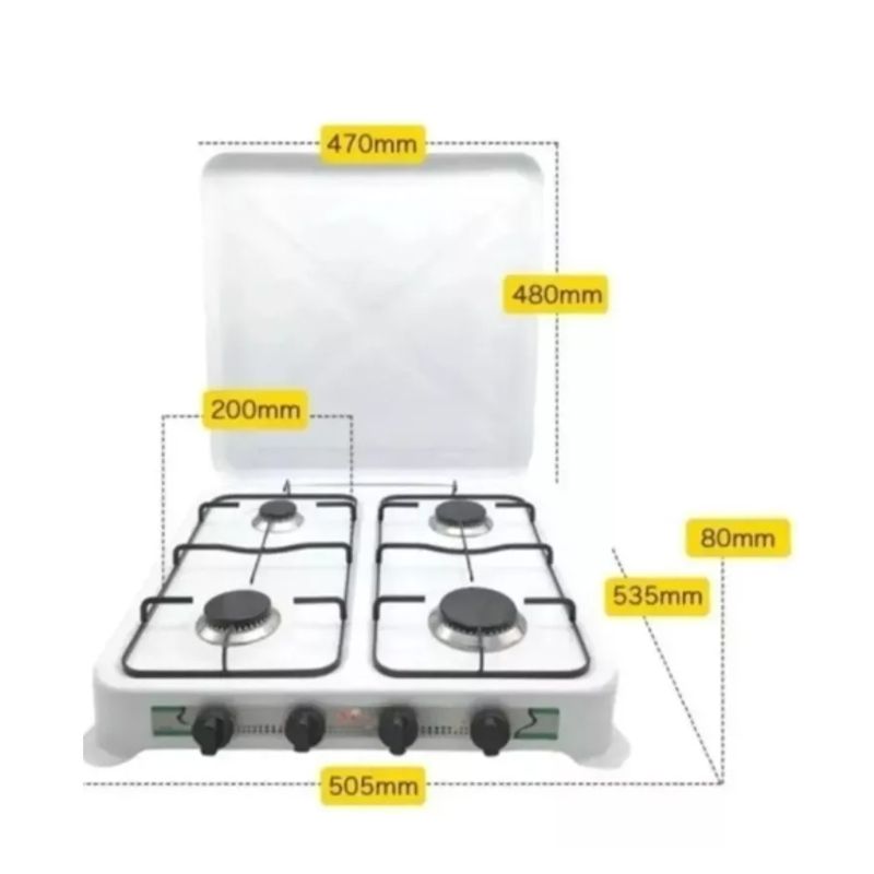GENERICO - Cocinilla De Camping Cocinilla 4 Platos Cocina Gas blanca