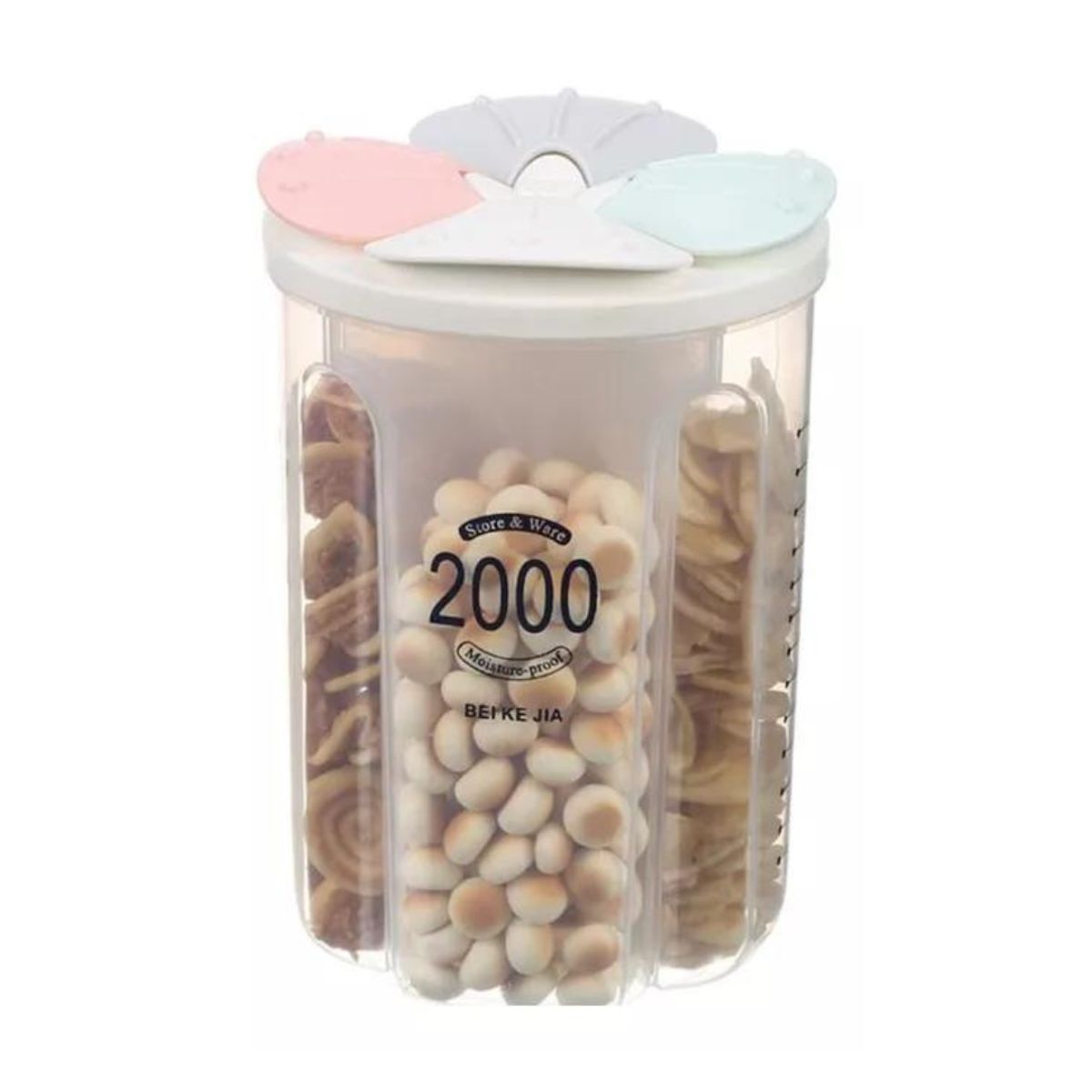 GENERICO - Recipiente Contenedor para alimentos 4 Espacios 2000 Ml