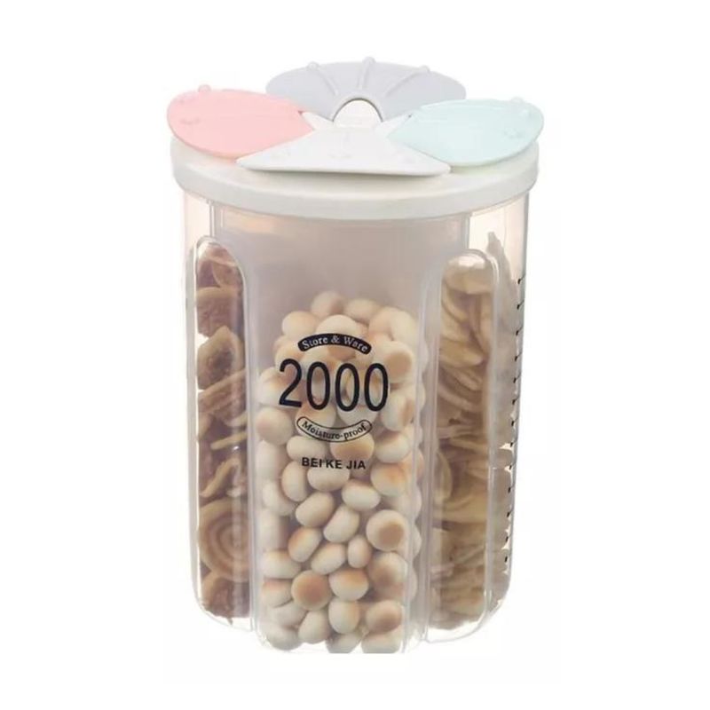 GENERICO - Recipiente Contenedor para alimentos 4 Espacios 2000 Ml