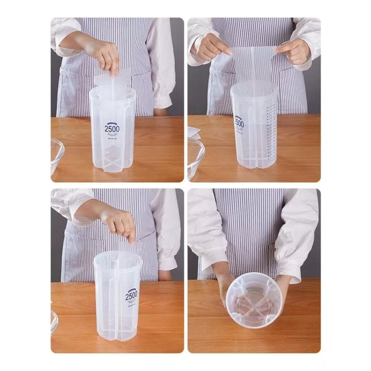 GENERICO - Recipiente Contenedor para alimentos 4 Espacios 2500 Ml