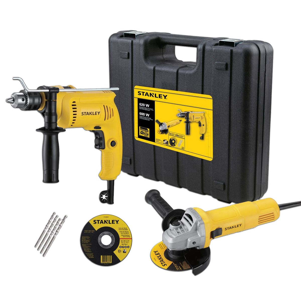STANLEY - Kit Esmeril Angular + Taladro Percutor STANLEY SHG6620KA-B2C