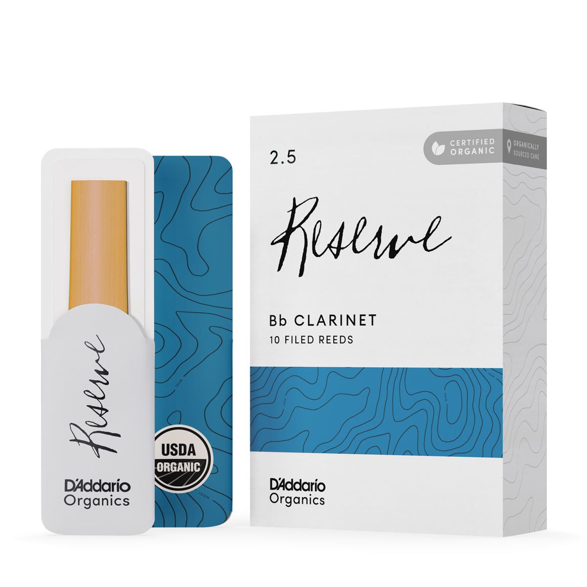 DADDARIO - Cañas Clarinete Bb 2.5 Organic Reserve Pack 10 ODCR1025 Daddario