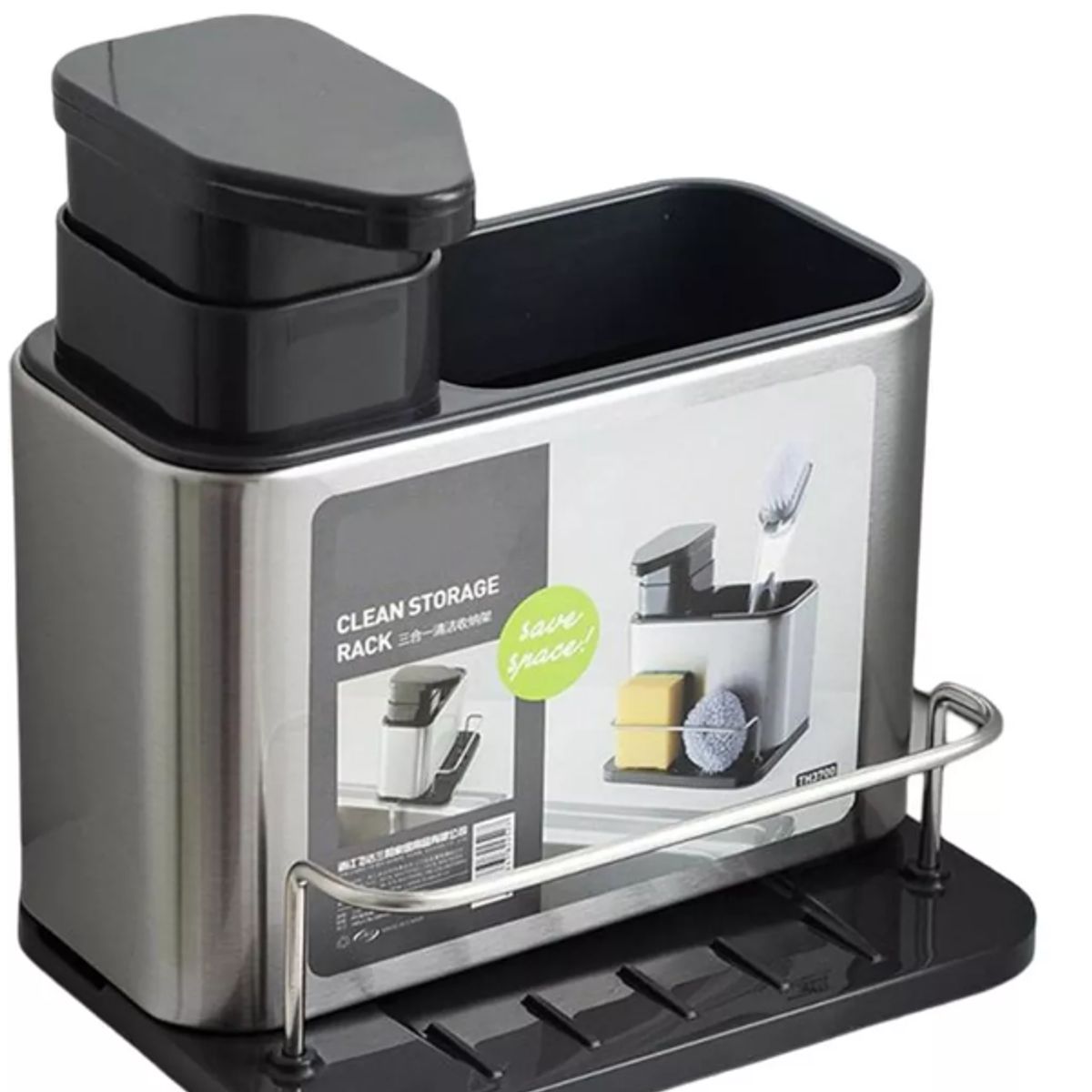 GENERICO - Dispensador De Lavalozas Jabón Y Porta Esponja Organizador