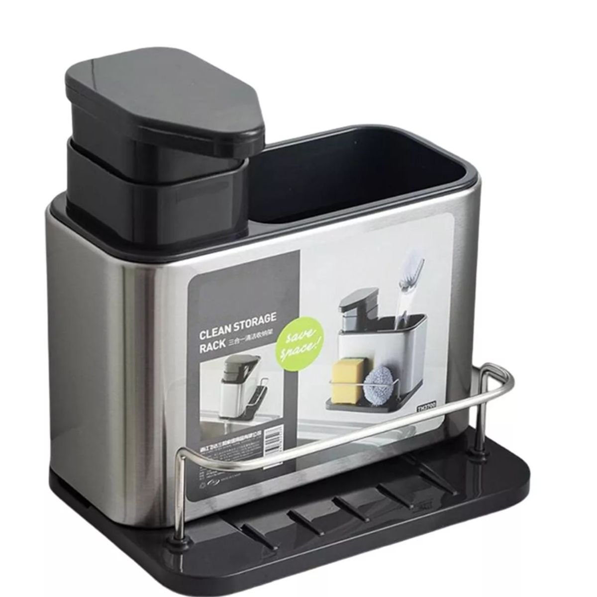 GENERICO - Dispensador De Lavalozas Jabón Y Porta Esponja Organizador