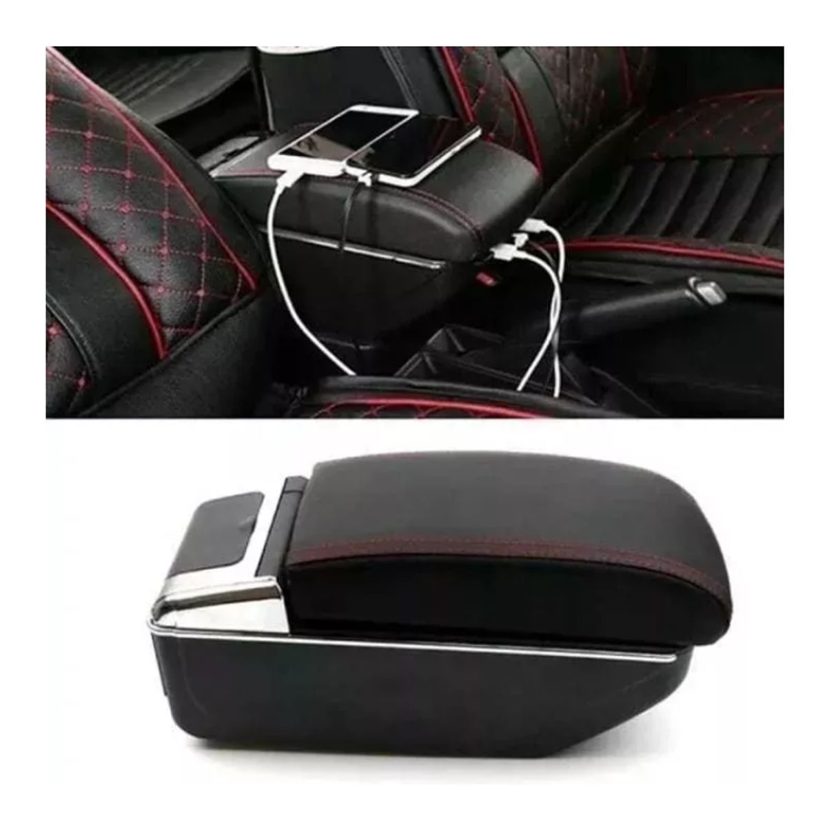 GENERICO - Portavasos Apoyabrazos Auto Universal Base Extensible 7 Usb