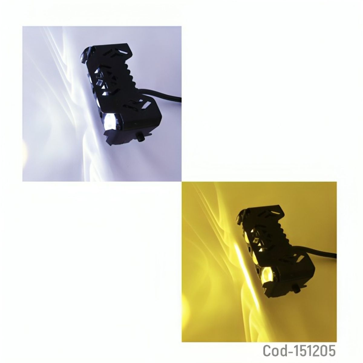 OEM - NEBLINERO PARA MOTO MINI 3 LED 40W DUO COLOR AMBAR-BLANCO
