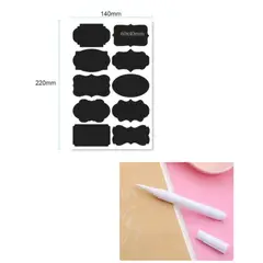 GENERICO - 100 Etiquetas Pizarra Adhesivas 6 * 4 Cms + Lápiz Tiza +Reg