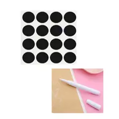 GENERICO - 160 Etiquetas Pizarra Adhesivas 3,7 * 3,7 Cms + Lápiz Tiza +