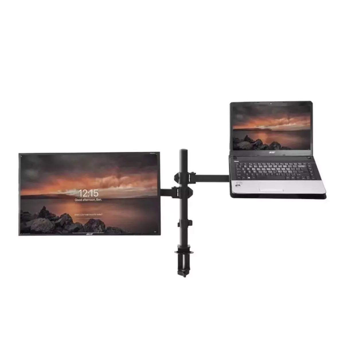 MUNDO MAGIA - Soporte Monitor Y Notebook Brazo Articulado Escritorio