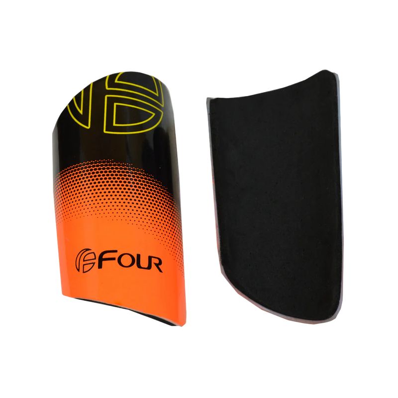FOUR - Canilleras de Fútbol Four Xtrem Negro Naranja Niños