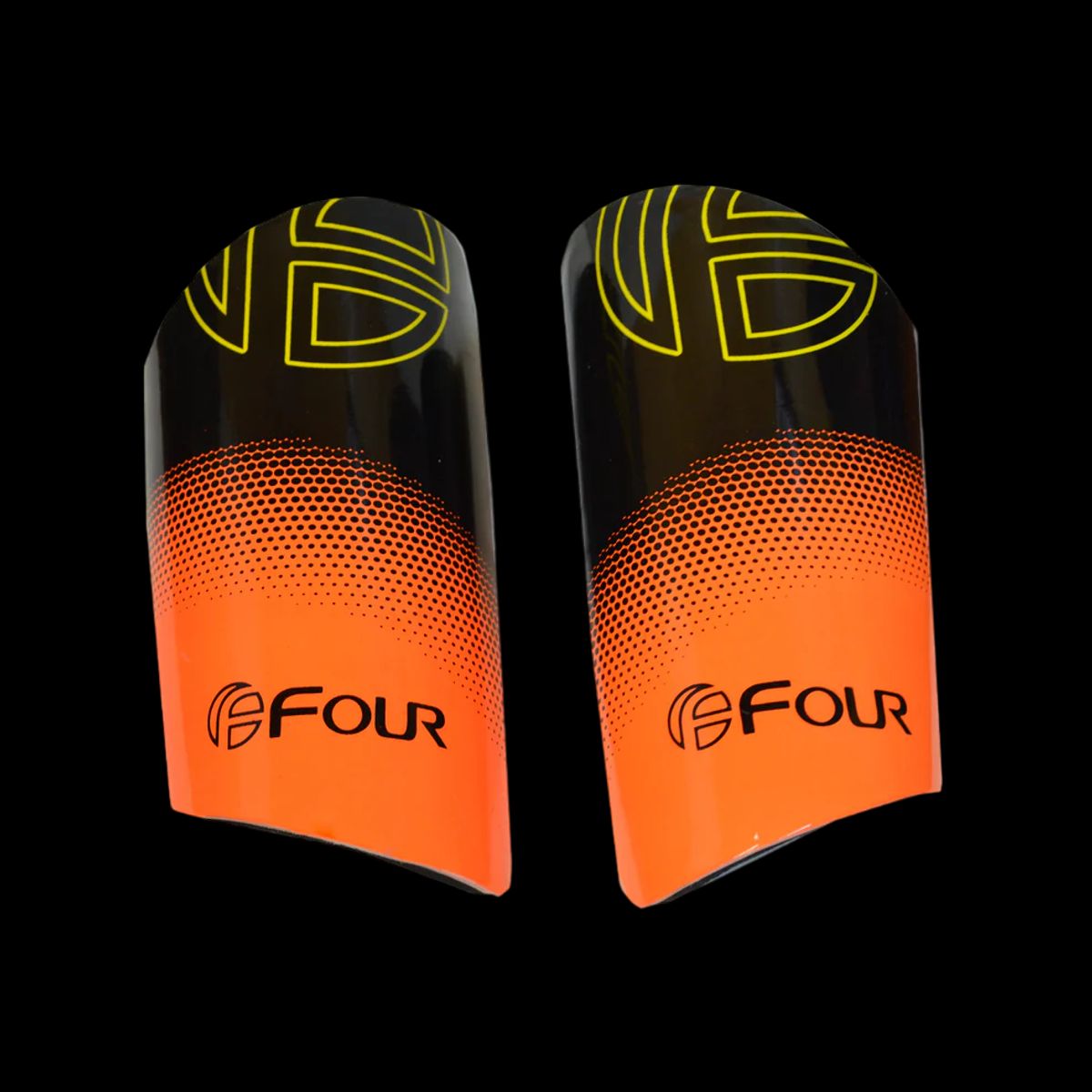 FOUR - Canilleras de Fútbol Four Xtrem Negro Naranja Niños
