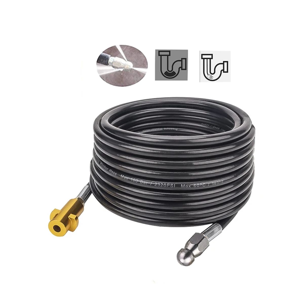 GENERICO - Manguera 10mts Destape Alcantarillado Tuberías Para Karcher