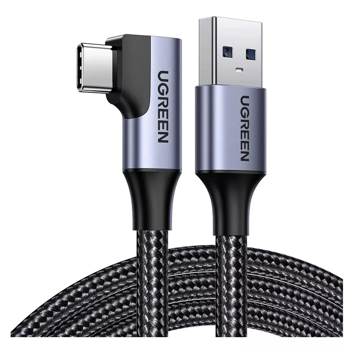 UGREEN - Ugreen Cable Cargador USB A a Tipo C 90° 2 Metros