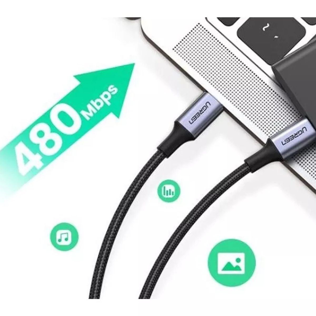 UGREEN - Cable Ugreen Carga Rapida Entrada Usb Tipo C 100w 1 Metro