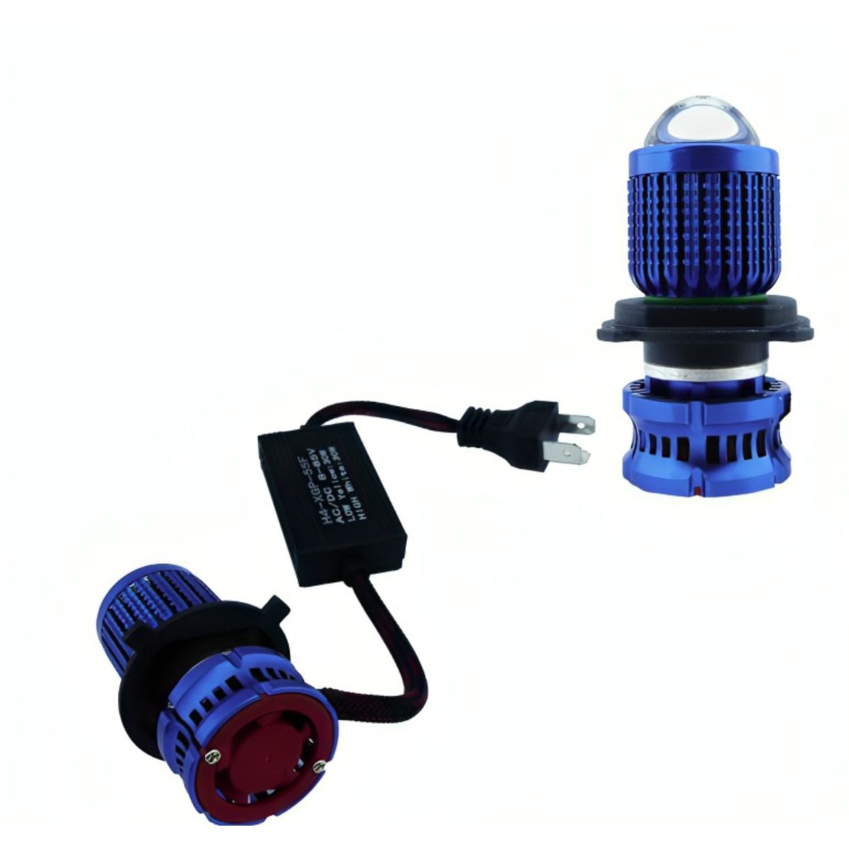 OEM - AMPOLLETA PARA MOTO H-4 LED DUO COLOR 50W LED LUPA