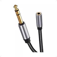 GENERICO - Alargador Audífonos Adaptador 3,5 A 6,35 Plug Cable 3 Metros