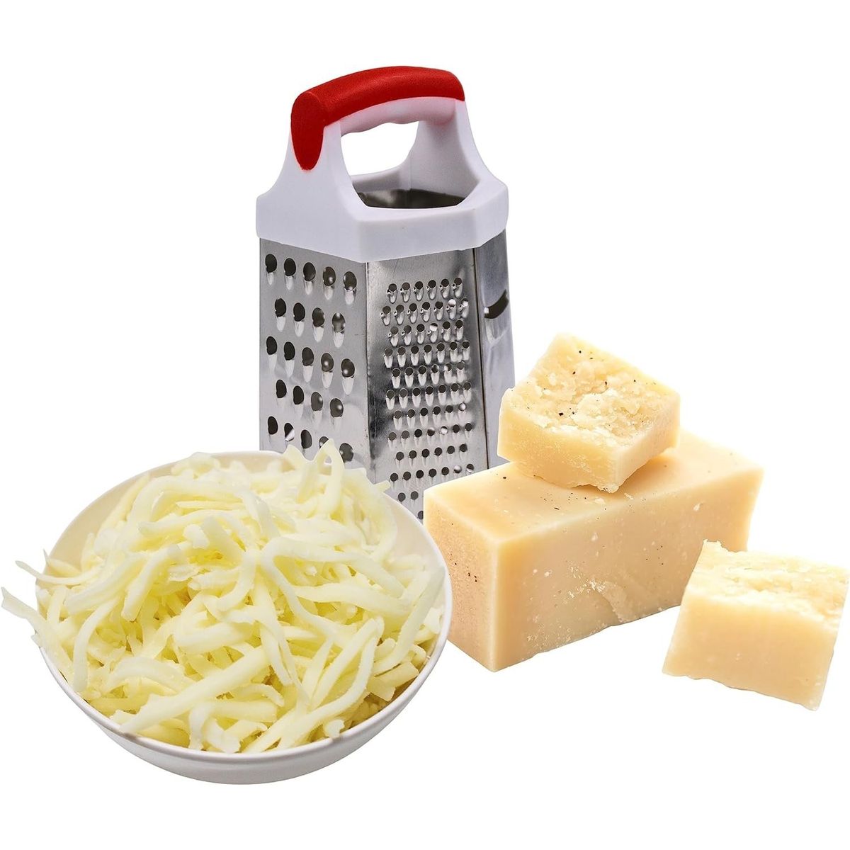 GENERICO - Rallador De Verduras Frutas Quesos Hexagonal 6 Caras Acero