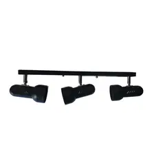 GENERICO - Lampara Techo Pared Barra Tres Focos Dirigibles E27 Negra
