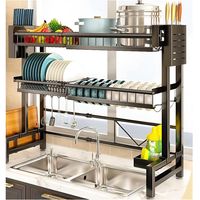 Secador Organizador Escurridor De Plato Loza Inoxidable Retráctil 65-100cm Ajustable