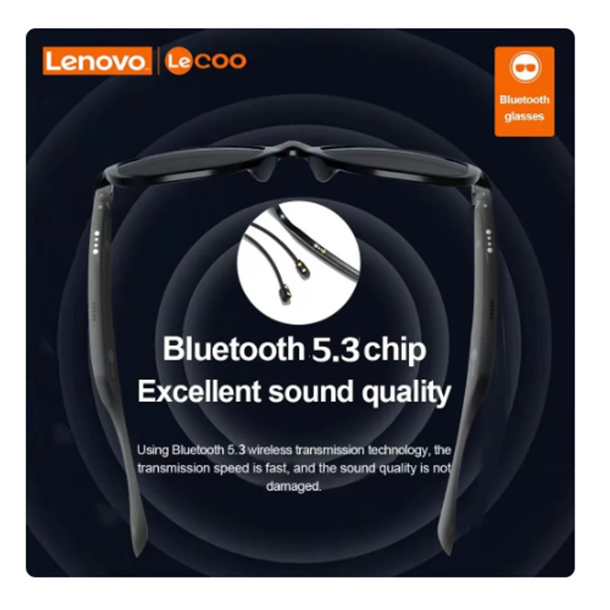 LENOVO - Gafas de sol con bocina bluetooth Lenovo Lecoo C8 Lite