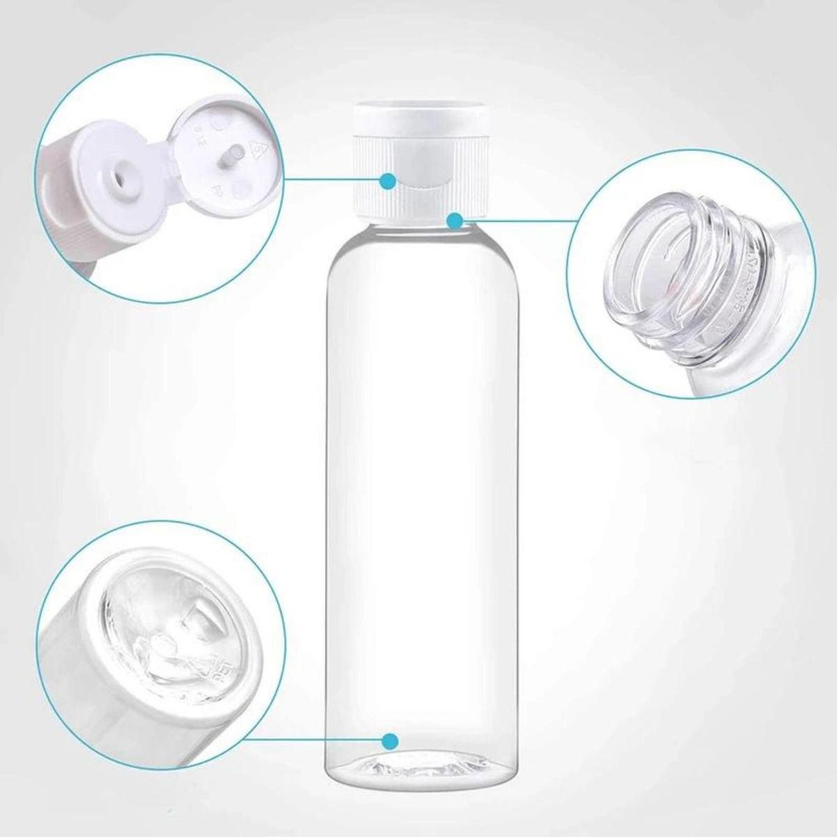 GENERICO - Set 12 Botella De Viaje Dispensadora 100 Ml Transparente