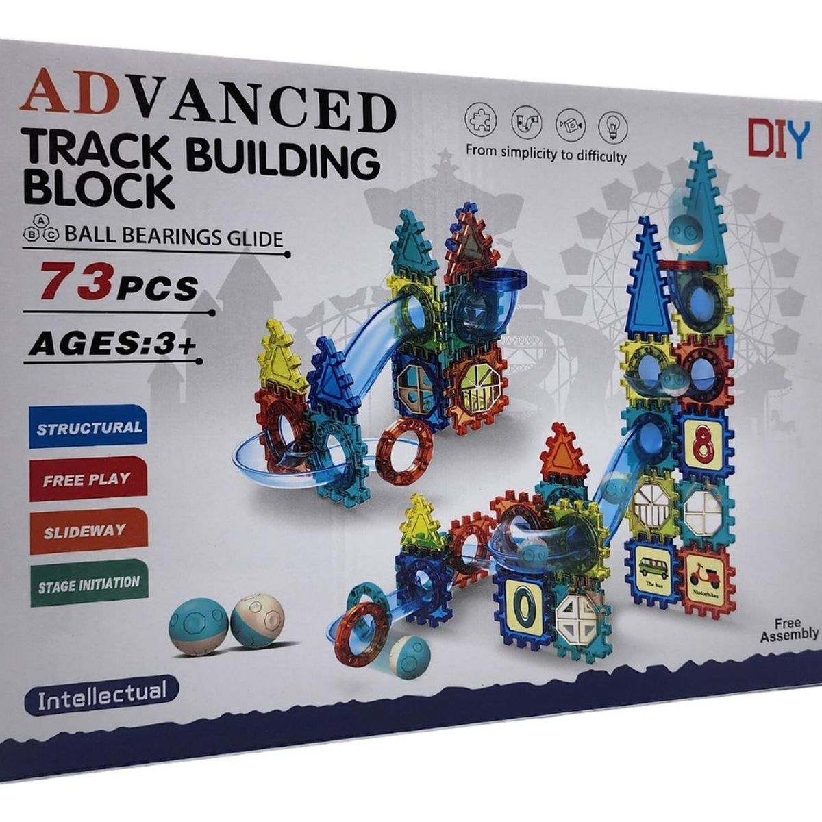 GENERICO - Set De Construccion Tobogan Carrera De Bolitas 73 Piezas