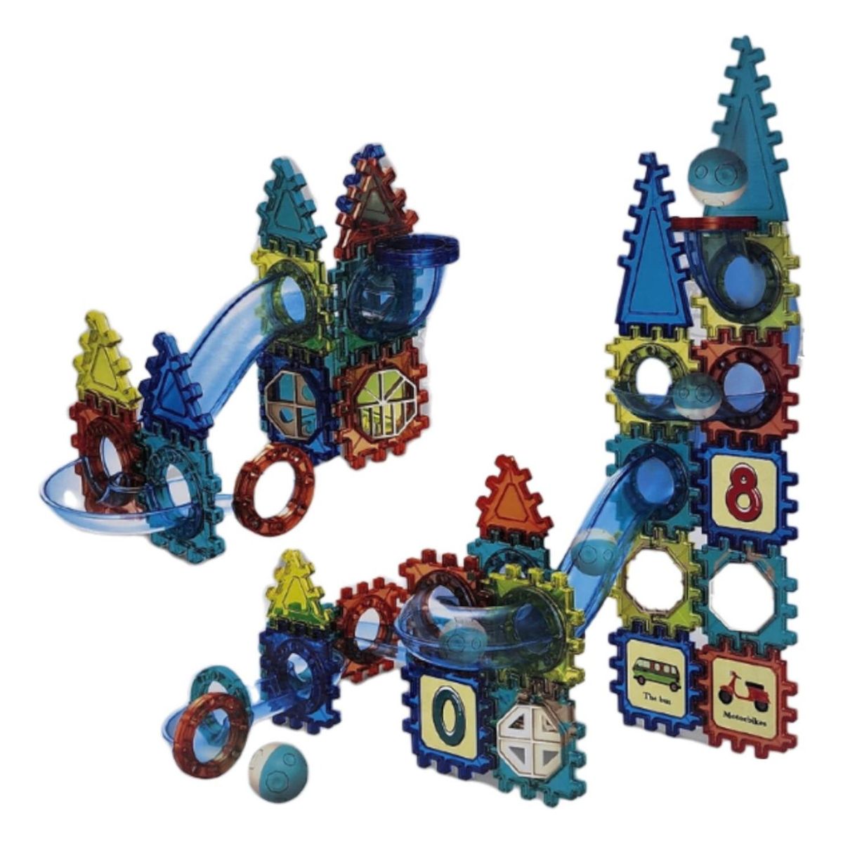 GENERICO - Set De Construccion Tobogan Carrera De Bolitas 73 Piezas