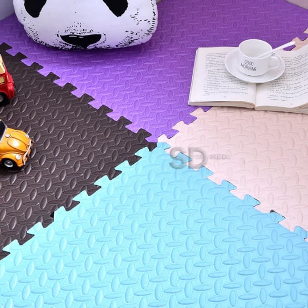 SDFIT - Set De Piso amarillo En Goma Eva 8 Piezas Tatami 60 X 60 Cm X 2 Cm