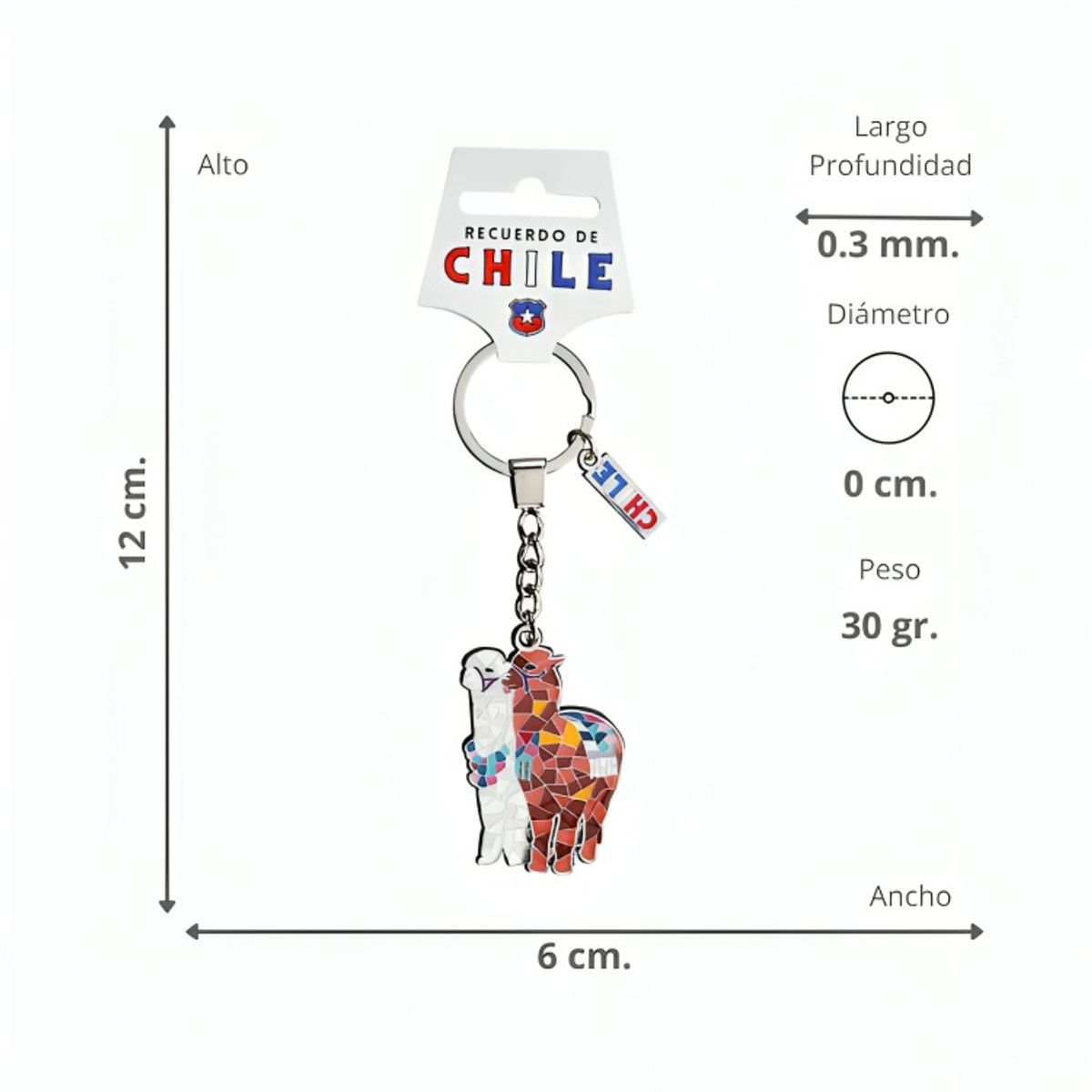 OEM - Llavero Metalico Mosaic Llamas