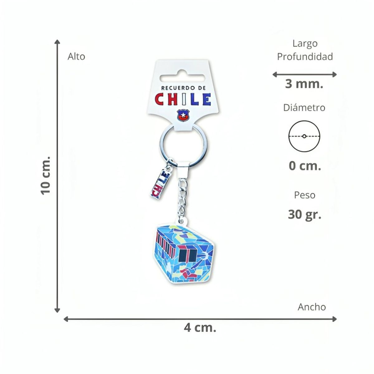 OEM - Llavero Metalico Mosaic Ascensor Valparaíso