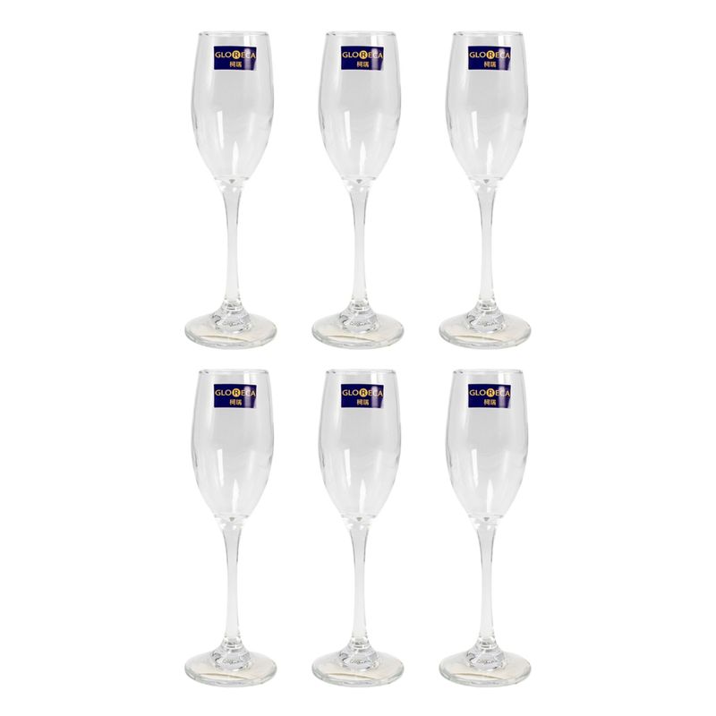 GENERICO - Set 6 Copas De Vidrio Cristal Champagne Vino 21Cm