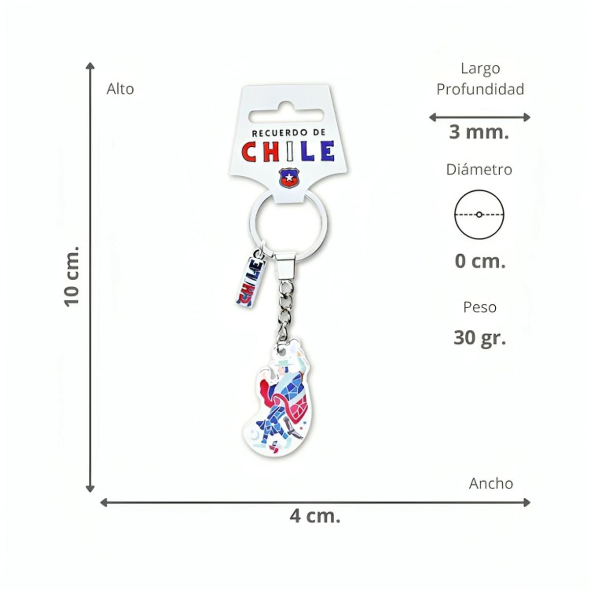 OEM - Llavero Metalico Mosaic Huaso Hombre