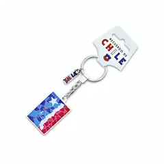 OEM - Llavero Metalico Mosaic Estrella Bandera Chile