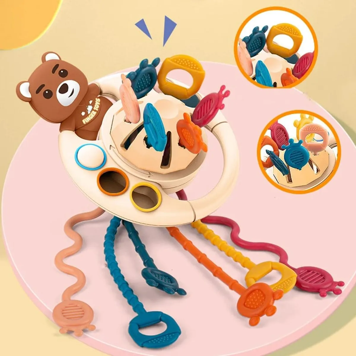 GENERICO - SONAJERO SENSORIAL DE SILICONA MONTESSORI OSO