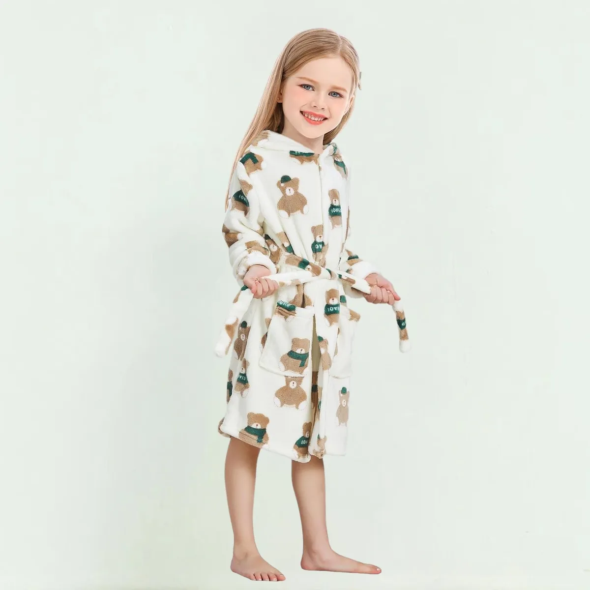 JUMP KIDS - Bata de Baño Capucha y Bolsillos Niño Polar Osos